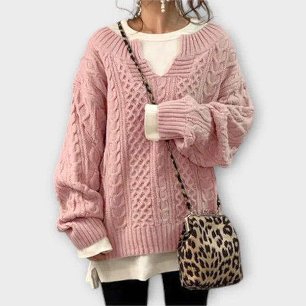 Oversizowy sweter z dzianiny