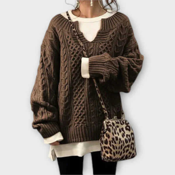Oversizowy sweter z dzianiny