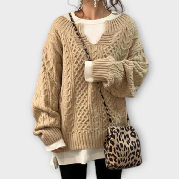 Oversizowy sweter z dzianiny